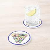 赤おもしろい青イエローグリーンキッズブロック コースター (側面)