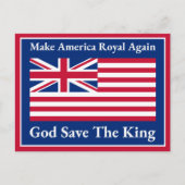 赤おもしろい青ホワイトメイクアメリカ再王室の度国旗 ポストカード (正面)