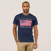 赤おもしろい青ホワイトメイクアメリカ再王室の度国旗 Tシャツ (正面フル)