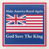 赤おもしろい青メイクアメリカ再王室の度ベクターアート ガラスコースター (正面)