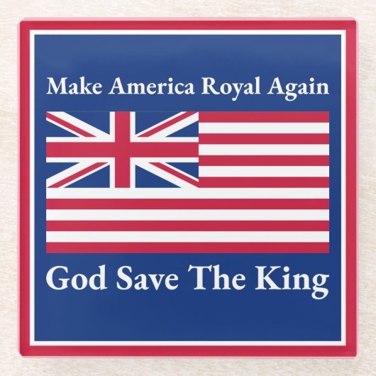 赤おもしろい青メイクアメリカ再王室の度ベクターアート ガラスコースター (正面)