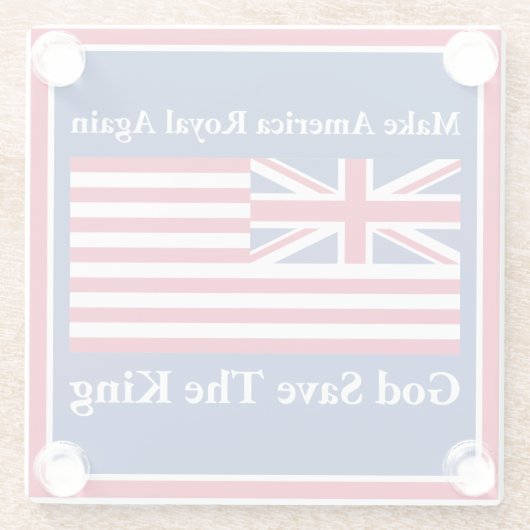 赤おもしろい青メイクアメリカ再王室の度ベクターアート ガラスコースター (裏面)