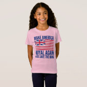 赤おもしろい青メイクアメリカ再王室の度ベクターアート Tシャツ (正面フル)
