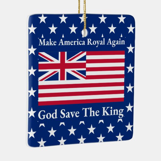 赤おもしろい青メイクアメリ王室のカ国旗 セラミックオーナメント (右)