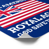 赤おもしろい青メイクアメリ王室のカ国旗 ポスター (角)