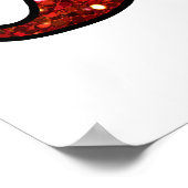 赤おもしろい髭プリントグリッター ポスター (角)