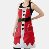 赤おもしろい黒冬クリスマスサンタクロースのスーツ エプロン (インサイチュ)