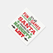 赤おもしろい/緑のクリスマスグリーティングタイポグラフィ スタンダードカクテルナプキン (角)