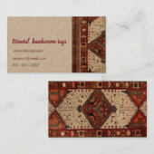 赤およびクリームの東洋の敷物のデザイン 名刺 (正面/裏面)