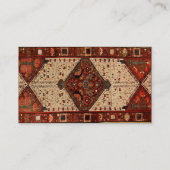 赤およびクリームの東洋の敷物のデザイン 名刺 (裏面)