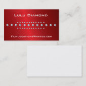 赤およびダイヤモンドの金属名刺 名刺 (正面/裏面)