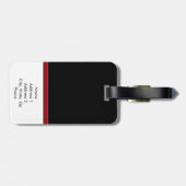 赤およびチャコールグレーのColorblockの黒く、デザイン ラゲッジタグ (裏面横)