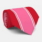 赤およびピンクのストライプ ネクタイ (ロール)
