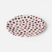赤およびピンクのモダンなてんとう虫 ペーパープレート (アングル)