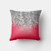 赤およびフェイクなグリッター クッション (裏面)