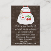 赤およびブラウンのさくらんぼのハートのエプロン名刺 名刺 (裏面)