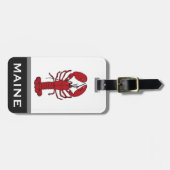 赤およびメインの単語のカスタムの東海岸のロブスター ラゲッジタグ (正面横)
