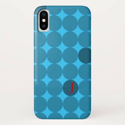 赤および水の正気でないモノグラム Case-Mate iPhoneケース (裏面)