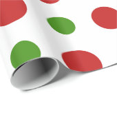 赤および緑のおもしろいのクリスマスの水玉模様 ラッピングペーパー (ロールコーナー)