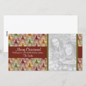 赤および緑のメリークリスマスの木の写真カード シーズンカード (正面/裏面)