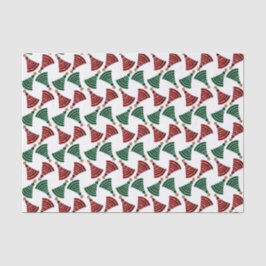 赤および緑の走り書きのクリスマスツリー 薄葉紙