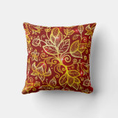 赤および金ぱくのアクセントの枕 クッション (裏面)