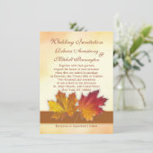 赤および金ゴールドのかえでの葉の結婚 招待状 (スタンド正面)