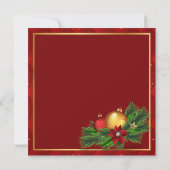 赤および金ゴールドのアーガイル柄のな写真カード (裏面)