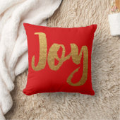 赤および金ゴールドのクリスマスの枕喜び クッション (ブランケット)
