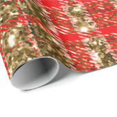 赤および金ゴールドのグリッターの格子縞05 ラッピングペーパー (ロールコーナー)