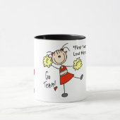 赤および金ゴールドのチアリーダーのマグ マグカップ (中央)