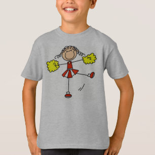 赤および金ゴールドのチアリーダー Tシャツ