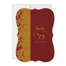 赤および金ゴールドのヒンズー教の結婚式