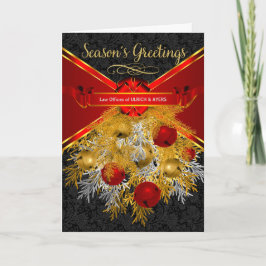 赤および金ゴールドのビジネス休日のそり鐘 シーズンカード