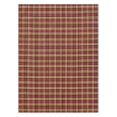 赤および金ゴールドのピクセル格子縞 テーブルクロス (正面)