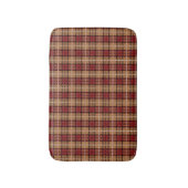 赤および金ゴールドのピクセル格子縞 バスマット (正面縦)