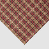 赤および金ゴールドのピクセル格子縞 薄葉紙 (詳細)