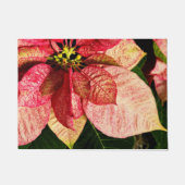 赤および金ゴールドのポインセチアのドア・マット ドアマット (正面)