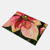 赤および金ゴールドのポインセチアのドア・マット ドアマット (アングル)