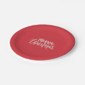 赤および金ゴールドのメリークリスマスの紙皿 ペーパープレート (アングル)