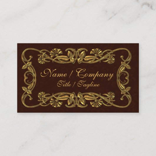 赤および金ゴールドの優雅 名刺 (正面)