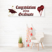 赤および金ゴールドの卒業の旗 横断幕 (インサイチュ)