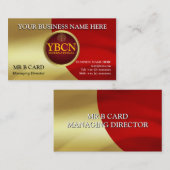 赤および金ゴールドの名刺 名刺 (正面/裏面)