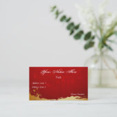 赤および金ゴールドの名刺 名刺 (スタンド正面)