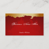 赤および金ゴールドの名刺 名刺 (裏面)