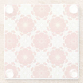 赤および金ゴールドの花のレースパターン ガラスコースター (裏面)