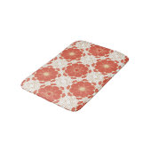 赤および金ゴールドの花のレースパターン バスマット (アングル)