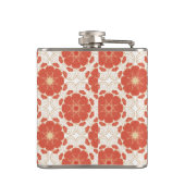 赤および金ゴールドの花のレースパターン フラスク (裏面)