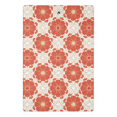 赤および金ゴールドの花のレースパターン ミニクリップボード (裏面)