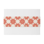 赤および金ゴールドの花のレースパターン 招待状ベリーバンド (裏面例)